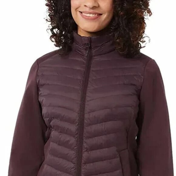 32 Degrees‎ Heat Womens Mixed Media Full Zip Jacket Deep Burgundy - Picture 4 of 8
